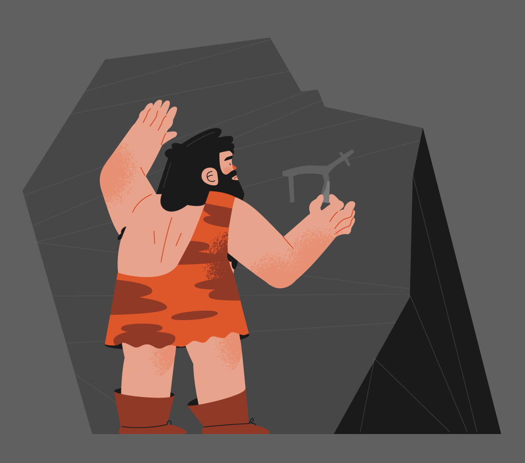 Primitive painter 2d character flat design illustration illustrator