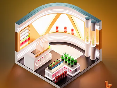 Green Store 3d art 3d illustration creative design graphicdesign illustration isometric design lowpoly3d