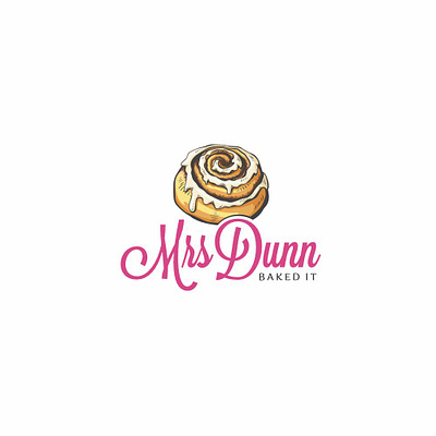 Mrs Dunn Baked It bakery design logo vector