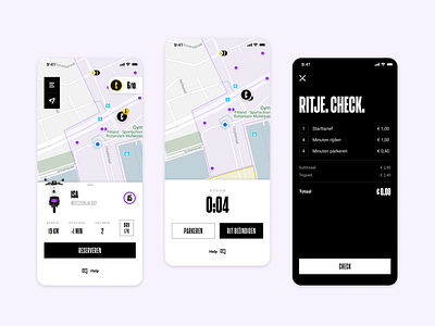 Electric scooter sharing app Check. mobility ui ux