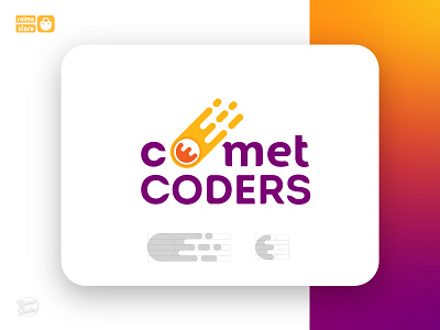 Comet code comet design flat graphic design icon identity design logo minimal vector
