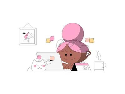 Work from home app branding design illustration sketchapp vector web