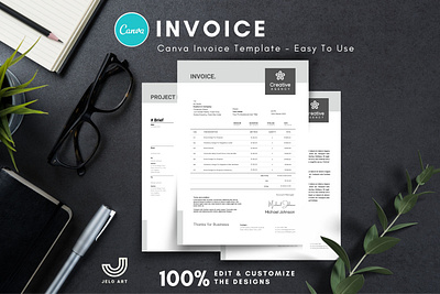 Canva Invoice Template Editable billing template business invoice digital invoice editable invoice freelance invoice invoice document invoice form invoice printable invoice template modern invoice order form photography invoice printable invoice