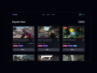 Game streaming service - ui interface animation branding clean design flat game game design lending minimal services tilda typography ui vector web webdesign website тильда