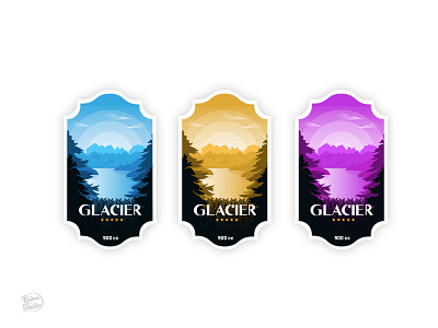 Glacier drink graphic design illustration label minimal nature package