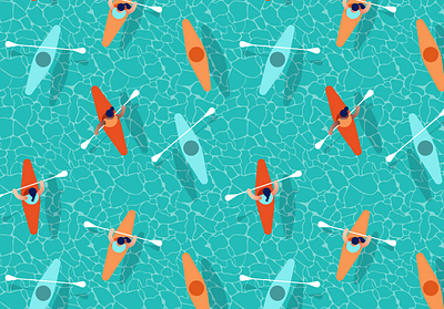 Kayak Party Pattern canoe girl sport girls icon illustraion kayak motivation olympic games pattern repeat rowing sports sports branding sportswear summer olympics swimming swimwear vector water water sports