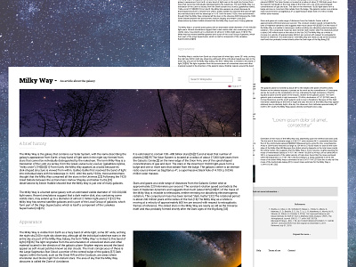 Milky Way Article 100daysofdesign alignment article article design article page design milkyway spacial spacing uidesign uiux wikipedia