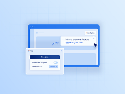 Stigg Visuals 💙 app blue component illustration orange pricing saas soft ui software startup stigg technology ui webdesign website