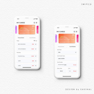 Card Holder App Design app figma ui ux web