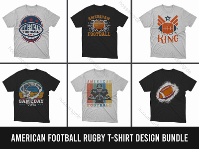 American Football Rugby T-Shirt Design Bundle fashion illustration print t shirt t shirt bundle t shirt design t shirts typography ui vector