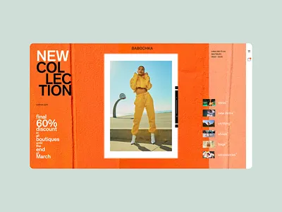 BABOCHKA shop main page branding design fashion minimal typogaphy ui ux uxui web website