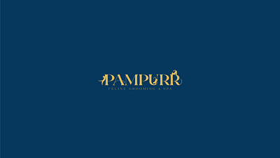 Pampurr Feline Grooming & Spa Logo animal cat cute feline golden groom grooming illustration kitten kuching lion logo logodesign logotype luxury sexy spa uiuxdesign vet veterinary