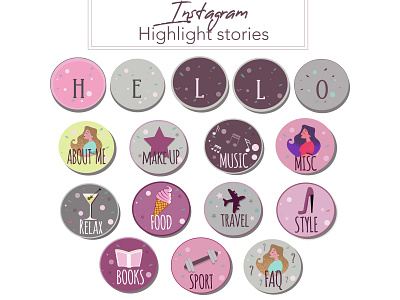 Highlight stories icons cartoon highlight highlight stories highlights icon icon set icons iconset instagram instagram stories personal icon personal icons personal logo storie stories