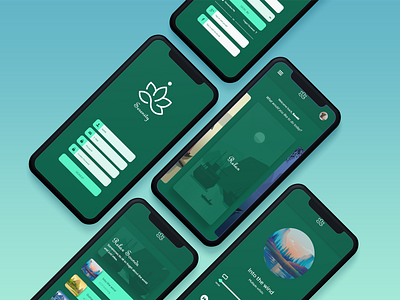 Serenity app app design design minimal product page relaxing ui ux web yoga