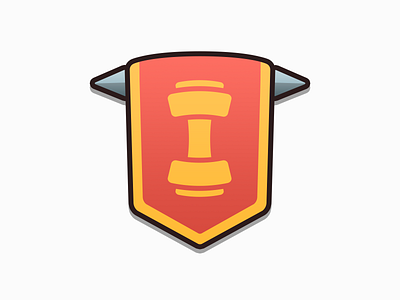 Dumbbell Banner bold cartoonish cloth crest dumbbell exercise fantasy fitness fitness app flag game icon illustration medieval outlined rpg rpg game vector vectors workout