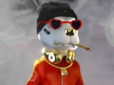DJ Dog Spliff Smokey NFT 3d 3d art nft nft art nft character nft collection nft token p2e p2e game