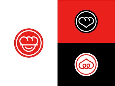 The Garlic Bread Restaurant Symbols bakery branding bread chef design eat exploration fast food garlic gastronomy happy hour heart logo love minimalist restaurant smile symbol vector waiter
