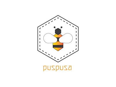 Logo PUSPUSA bee bee logo branding design honey honey bee honey logo honeybee illustrator logo logo design logo designer logo honey logodesign logos minimal minimalist minimalist logo minimalistic vector