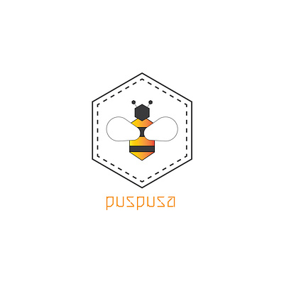 Logo PUSPUSA bee bee logo branding design honey honey bee honey logo honeybee illustrator logo logo design logo designer logo honey logodesign logos minimal minimalist minimalist logo minimalistic vector