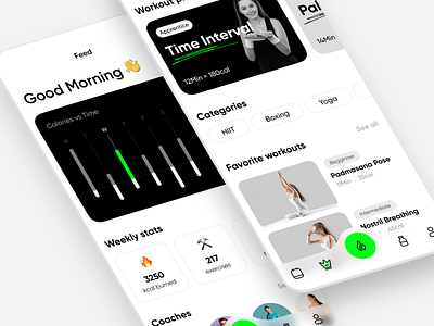 Fitness app concept app appdesign appui clean design fitness gym minimal sport ui uidesign uiux user interface ux workout