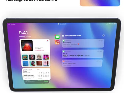 iPadOS 15 - Redesigned Lock Screen ios 15 ipad os ipad pro ipados 15 wwdc wwdc2021 wwdc21