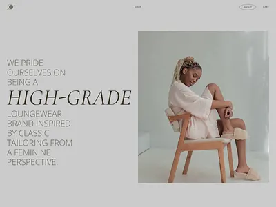 LOUNGEWEAR / About Us page about about page about us animation e commerce ecommerce interaction interaction design minimal minimalistic online shop product shop trendy ui design women