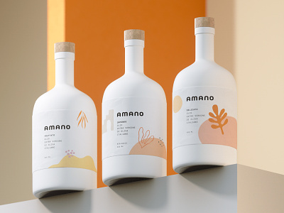 Amano - Olive Oil - Branding & Packaging 3d amano branding consumer drink food minimalistic natural olive olive oil organic packaging packaging design vegan