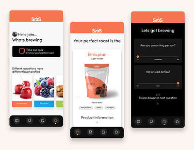 Sips - Coffee tailored to your personality coffee product prototype uxdesign uxui