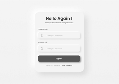 MG Neumorphic Login Page credential credentials login login design login form login page modern design modernism neumorphic neumorphic design register register form ui ui design ui ux ux ux design website website login