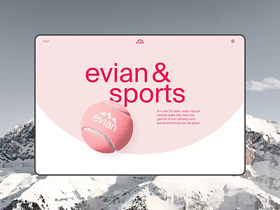 Evian website redesign. Sports animation app design minimal photoshop typography ui ux web website