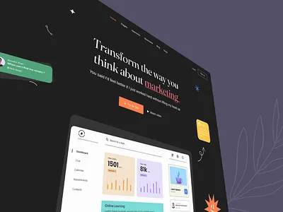 Marketing Agency Landing Page Animation agency branding company digital marketing homepage landing page landing page design marketing motion graphics startup web design website design