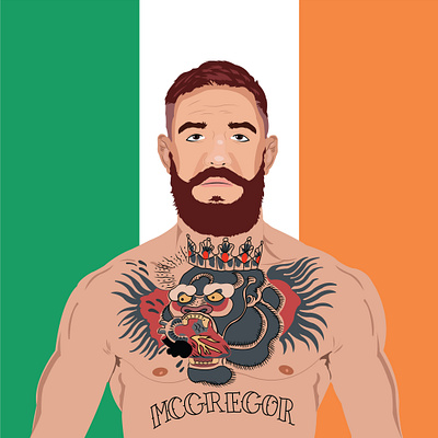 Conor McGregor branding clean connor design illustration mcgregor minimal portrait illustration typography