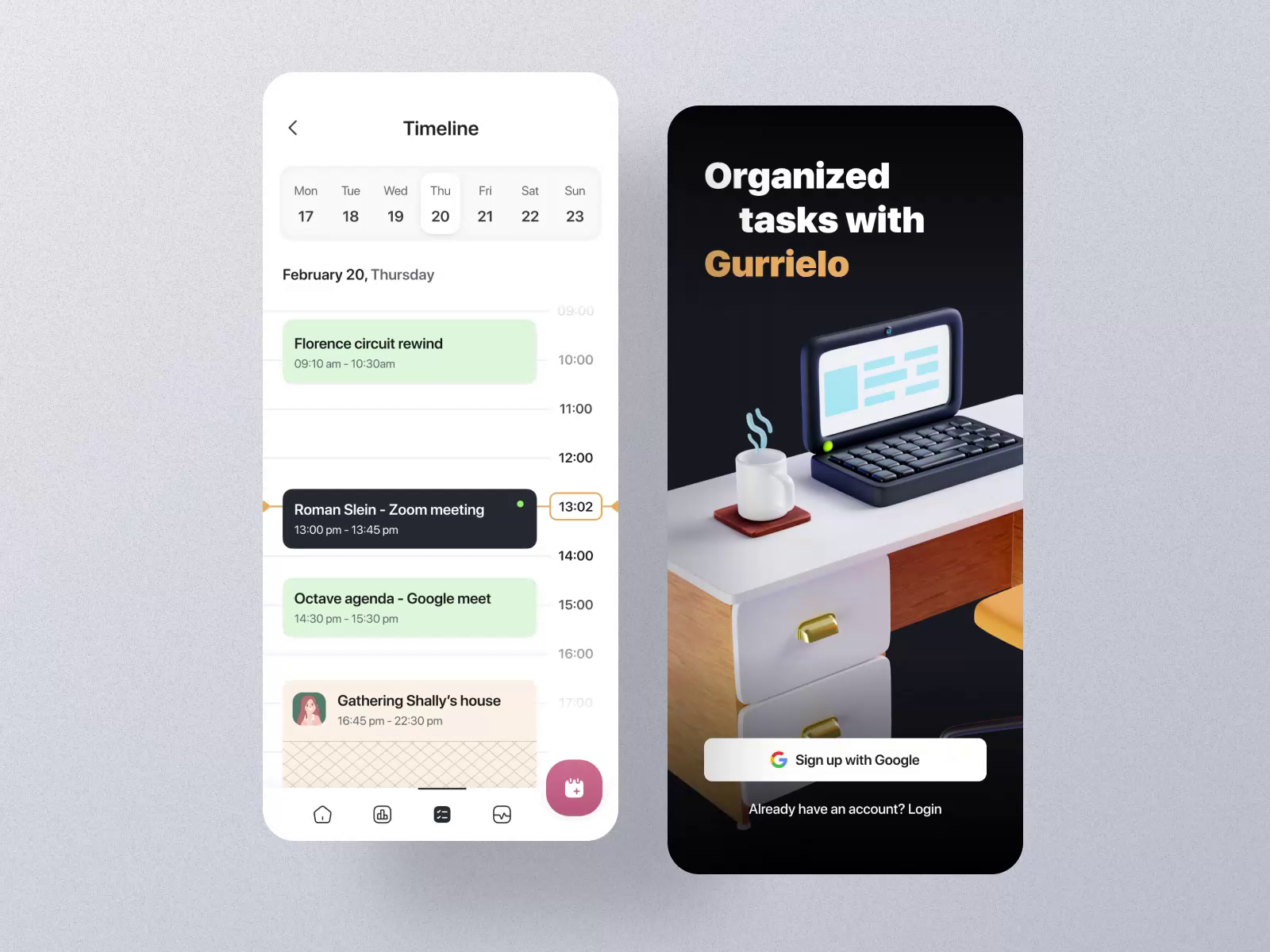 Example of Task List Mobile Application - Calendar