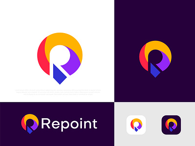 Repoint Modern Logo । R logo abstract app icon best logo designer portfolio brand identity design branding business corporate gradient illustration logo logo designer logo icon symbol logo mark logotype modern logo place logo point logo r r logo typography