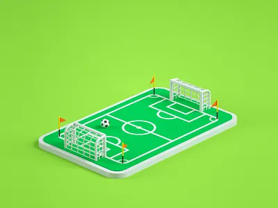 Soccer Field 3d 3d art 3d artist c4d cinema 4d design football low poly low poly art render soccer
