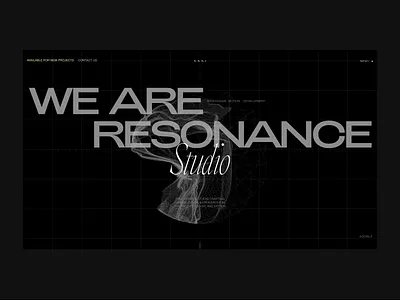 Resonance folio home page animation anim animation black clean distortion glitch grid home page layout minimal motion graphics portfolio resonance sound typography ui ux video web web design