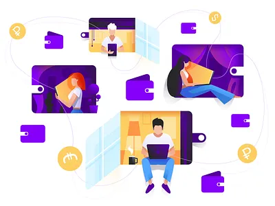 Illustration for profee cartoon finance illustration profee tolstovbrand vector wallet