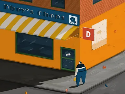 36 Days of Type - D. 36 days d 36 days of type abandoned character city cityscape colour fun illustration post apocalyptic