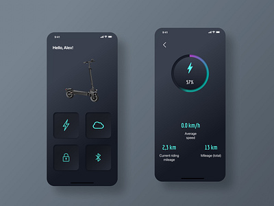 E-scooter App dribbble electric scooter mobile app mobile app design power scooter ux design weather