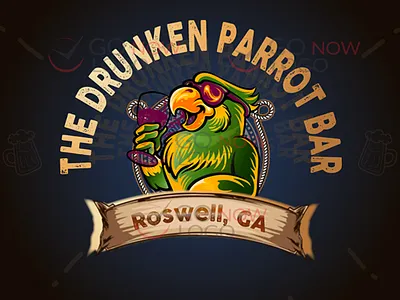 The Drunken Parrot Bar animation branding business logo design design illustration logo logo design logodesign logotype ux