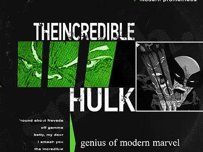 Marvel Blue Note Records - Incredible Hulk design illustration typography