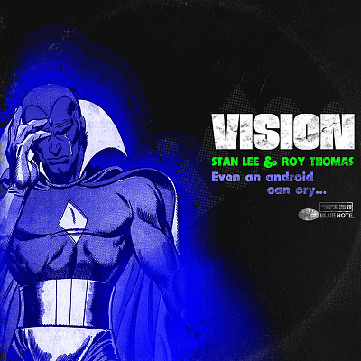 Marvel Blue Notes Records - Vision design illustration typography