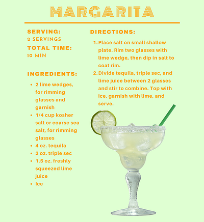 Margarita recipe design social media