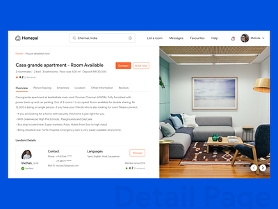 Hotel Detail Page branding chennai colors design detailpage holiday hotels house icon image minimal pexels pixabay studio typography ui ux vector