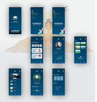 MEDITATION APP UI INSPIRATION app app design design graphic illustration ui ui design uidesign uiux ux