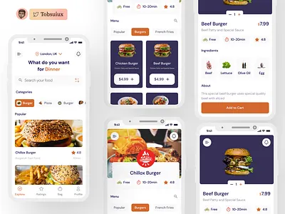 Chillox Burger Redesign app design mobile app mobile app design mobile design mobile ui restaurants ui design uidesign visual design