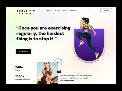 EagleFit | Fitness Landing page design exercise fitness fitness landing page gym gym website health interface landing page landing page design product page sport trainer ui ui design web design web ui website website design workout