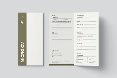 Micro CV/Resume Template branding clean cover letter cv cv design cv template elegant resume gradient gradient resume job resume minimal minimal resume modern resume popular professional resume resume clean resume design resume template simple resume