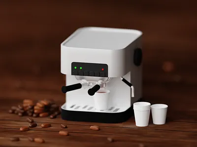 Coffee Machine 3d 3d art 3d artist 3dart art artwork blender illustration landing page web website