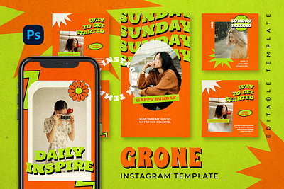 Grone Instagram Posts & Stories advertising branding carousel color design instagram instagram banner instagram post instagram post template instagram posts instagram stories instagram story template instagram template instagram templates social media social media template stories story template templates